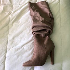 Suede brown/tan, tall boots